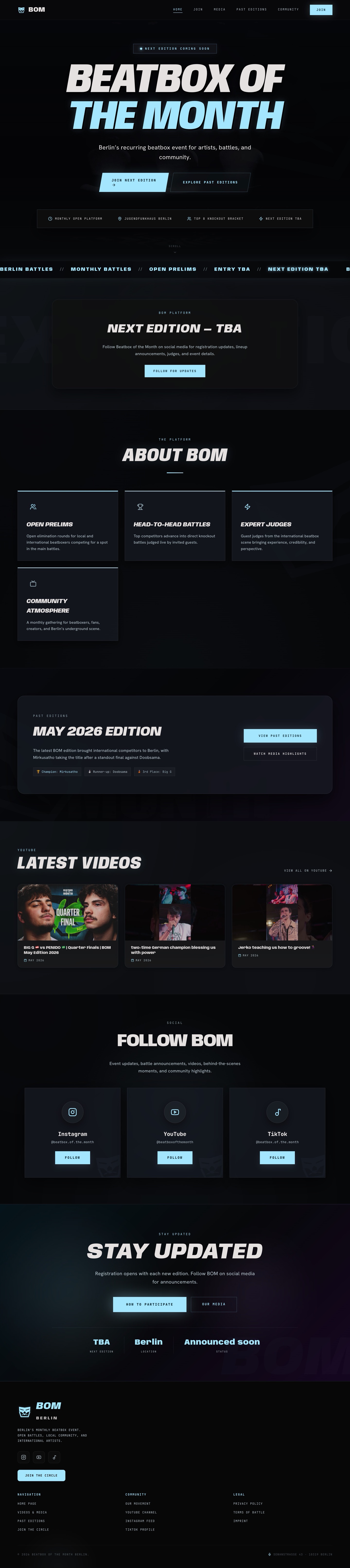Beatbox of the Month — media platform redesign concept